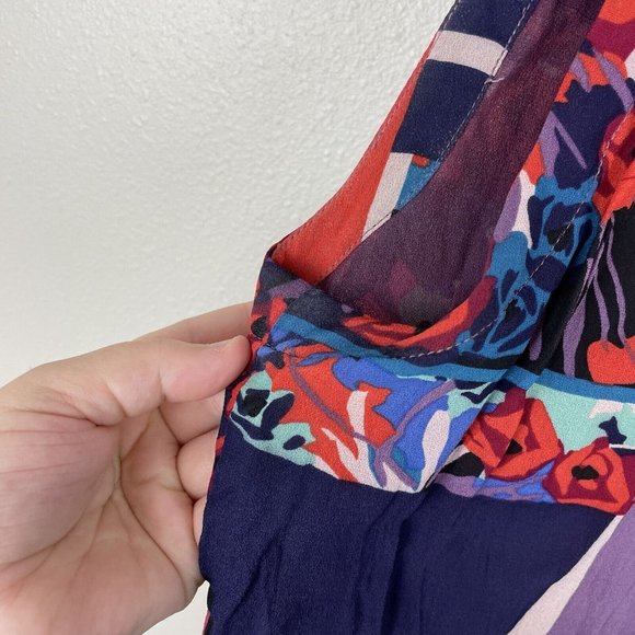 Anthropologie Maeve Womens Anderson Patchwork Flora lSleeveless Top S Petite - Picture 2 of 5